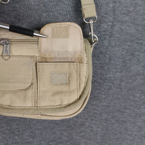 MUDD WOMENS Y2K VINTAGE TAN NEUTRAL MICRO MINI CARGO CROSD BODY WALLET PURSE - Picture 8 of 13